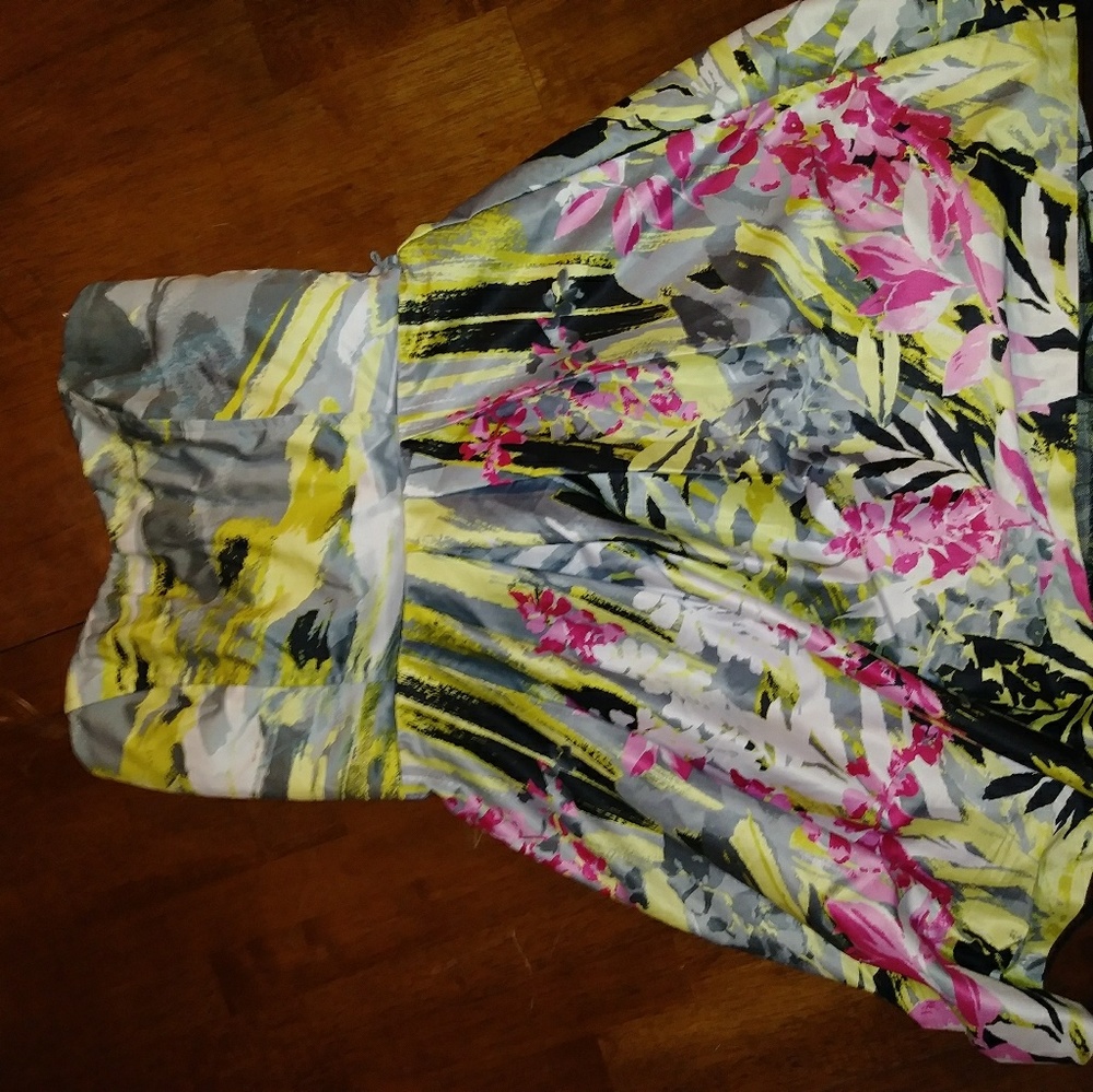 Strapless floral dress